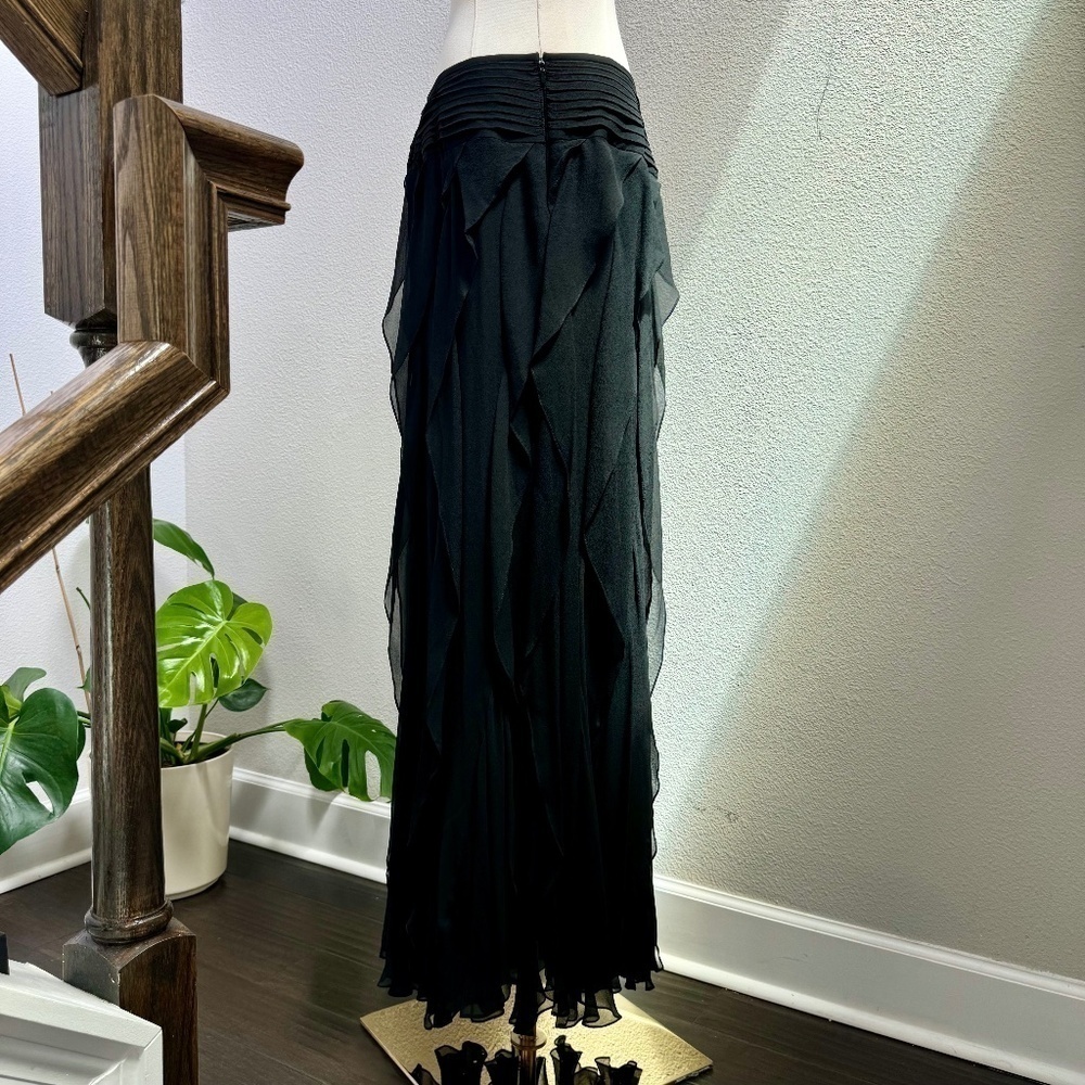 Tadashi Collection 100% Silk Chiffon Gorgeous Fairy Whimsigoth Maxi Skirt 12 🖤